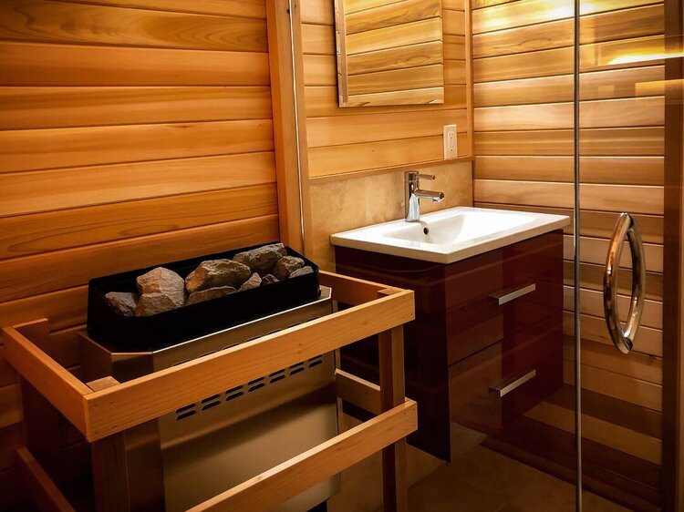 Nice Sauna Room with Homecraft H-Series heater