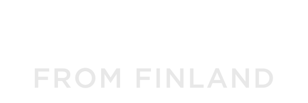 Sauna from Finland member wordmark in light grey capitals