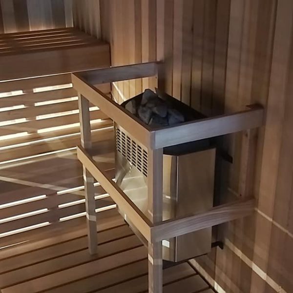 Homecraft Sauna heater in a beautiful sauna room